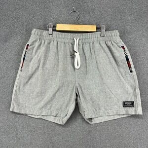 WOWIE Men's Gray Relaxed Fit Drawstring Shorts with Tribal Trim Size L